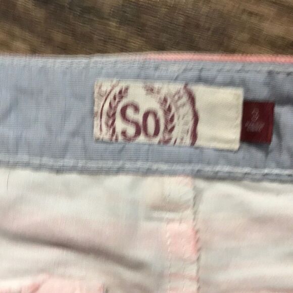So Cuffed Shorts Striped Pink and White Size 3 - Picture 4 of 9